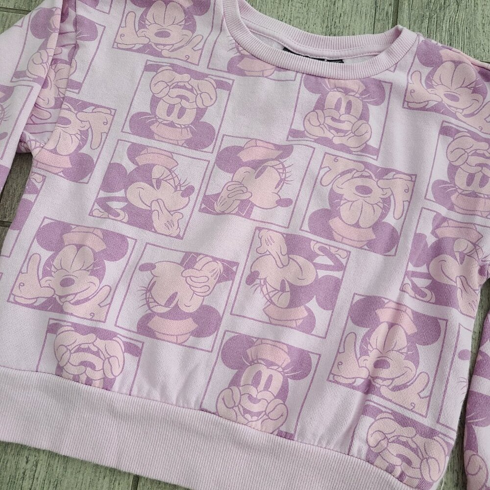 Disney Minnie Mouse pink allover print Sweatshirt size girls 6/6x small - Picture 5 of 9